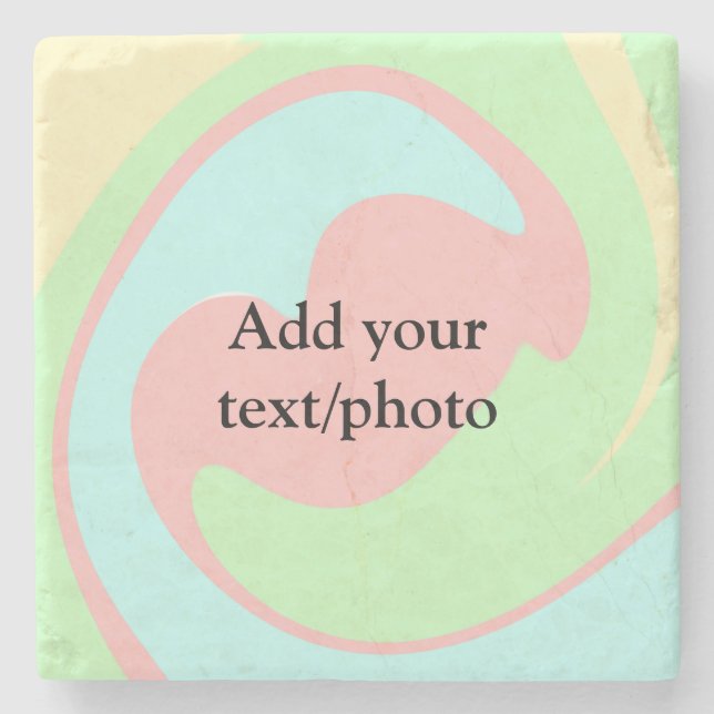 Simple acrylic pour marble add your text name cust stenunderlägg (Framsidan)