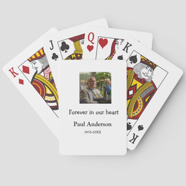 simple Add your photo text memorial keepsake Casinokort (Baksidan)