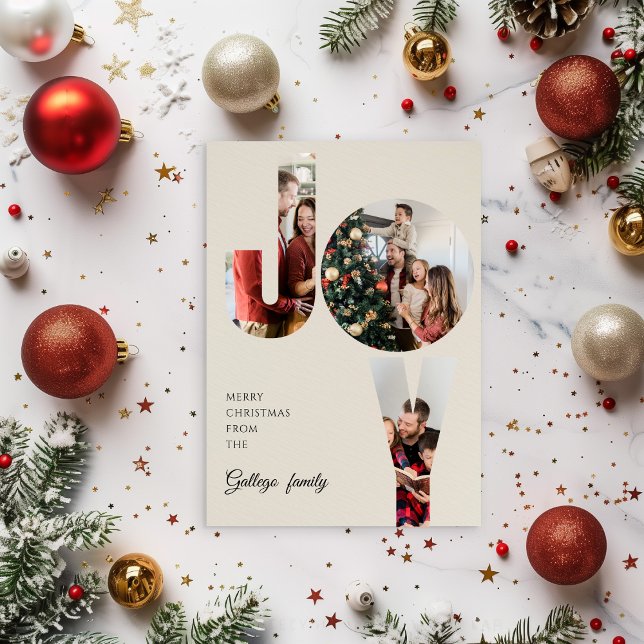 Simple Aesthetic Family Photo Christmas Card Inbjudningar (Skapare uppladdad)