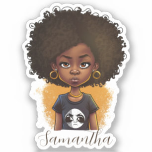 Simple Afro Woman Klistermärken