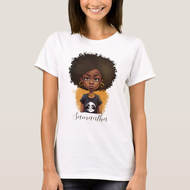 Simple Afro Woman T Shirt (Framsida)