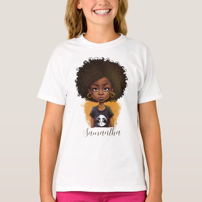 Simple Afro Woman T Shirt (Framsida)