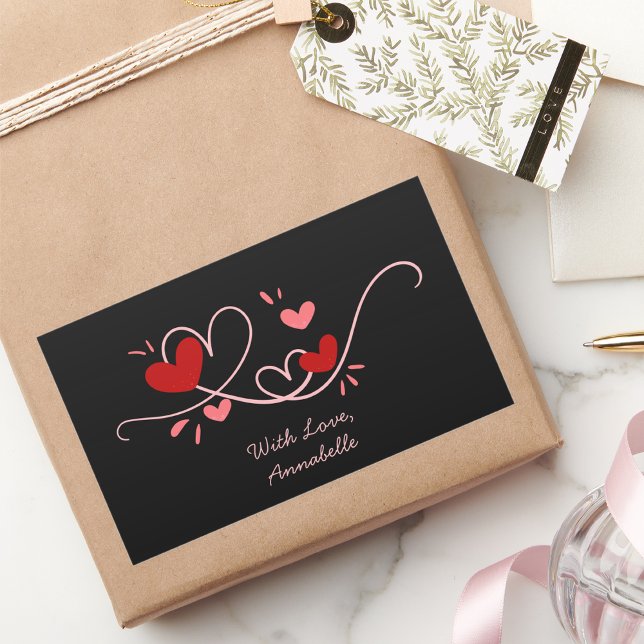 Simple Alla hjärtans dag Rektangulärt Klistermärke (Skapare uppladdad)