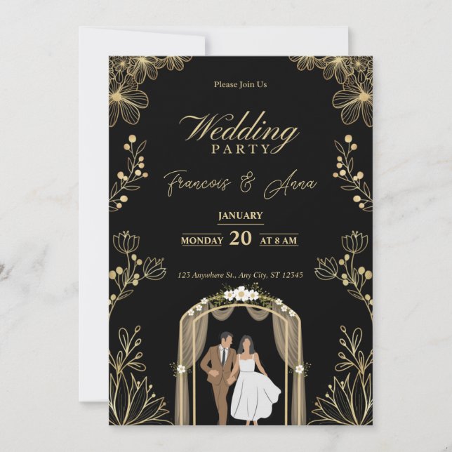 Simple and Affordable Rustic Wedding Invitations Inbjudningar (Framsida)