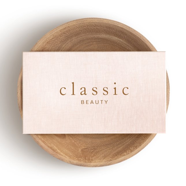 Simple and Classic Beauty Rosa Linen-utseende Visitkort (Skapare uppladdad)