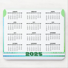Simple and Cute Calendar 2025 Mousepad Musmatta