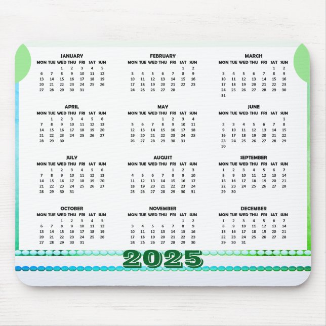 Simple and Cute Calendar 2025 Mousepad Musmatta (Framsidan)