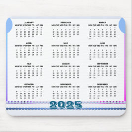 Simple and Cute Calendar 2025 Mousepad Musmatta