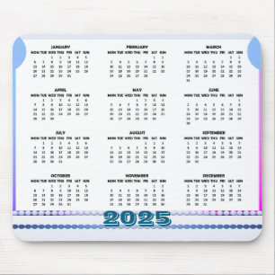 Simple and Cute Calendar 2025 Mousepad Musmatta