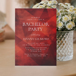 Simple and Elegant Red Bachelor Party Inbjudningar