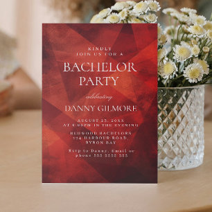 Simple and Elegant Red Bachelor Party Inbjudningar