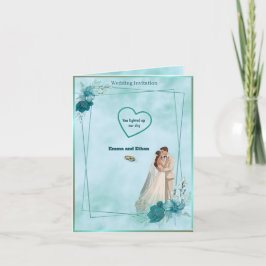 Simple and elegant wedding invitation in Sky Blue Inbjudan