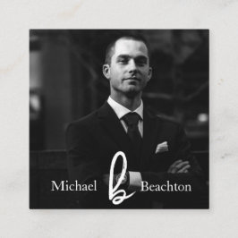 *~* Simple AP31 Photo Professionell QR Minimal Fyrkantigt Visitkort