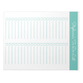 Simple Aqua Vertical 8.5x11 Two Column Checklist Anteckningsblock