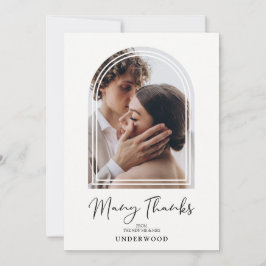 Simple Arch Effect Photo Modern MR. & MRS. Bröllop Tack Kort