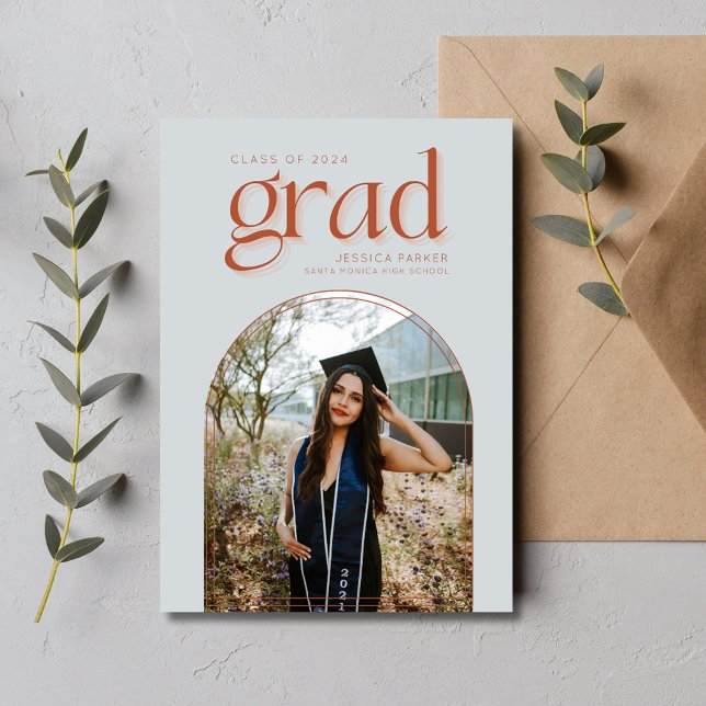 Simple Arch Photo High School Studenten Meddelande (Simple Arch Photo High School Graduation Announcement)