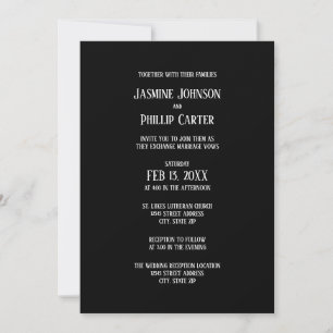 Simple B&W Design- Wedding/Reception Invitation Inbjudningar