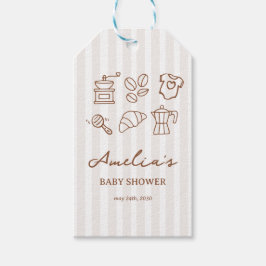 Simple Baby Is Brewing Doodle Coffee Baby Shower Presentetikett