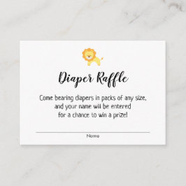 Simple Baby Shower Diaper Raffle Biljett w/ Lejon Tilläggskort