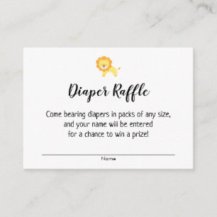 Simple Baby Shower Diaper Raffle Biljett w/ Lejon Tilläggskort