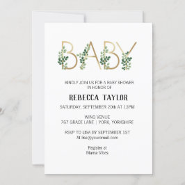 Simple Baby Slogan Baby Shower Inbjudningar