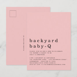 Simple Backyard Baby Q BBQ Shower Rosa Call Vykort