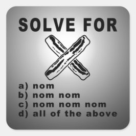 Simple Bacon Math Fyrkantigt Klistermärke