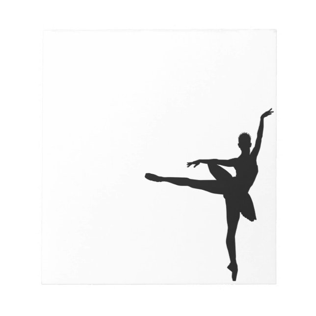 Simple Ballet Black White Ballerina Anteckningsblock (Framsida)