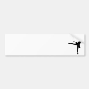 Simple Ballet Black White Ballerina Bildekal