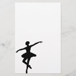 Simple Ballet Black White Ballerina Brevpapper
