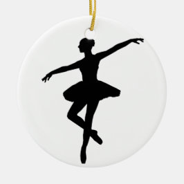 Simple Ballet Black White Ballerina Julgransprydnad Keramik