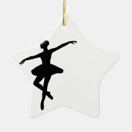 Simple Ballet Black White Ballerina Julgransprydnad Keramik