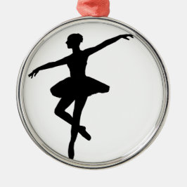 Simple Ballet Black White Ballerina Julgransprydnad Metall