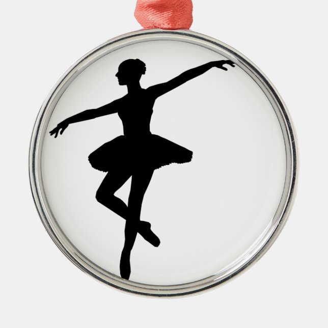 Simple Ballet Black White Ballerina Julgransprydnad Metall (Framsidan)