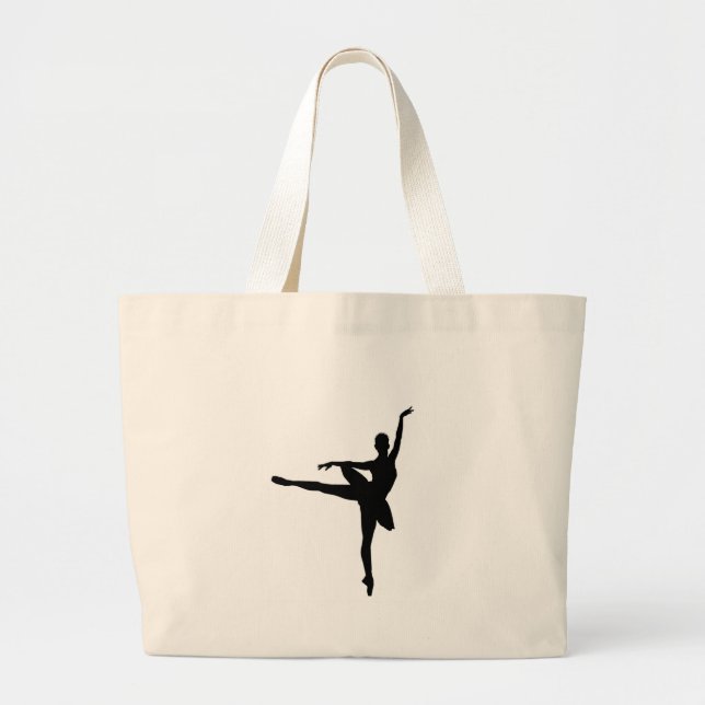 Simple Ballet Black White Ballerina Jumbo Tygkasse (Framsidan)