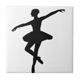 Simple Ballet Black White Ballerina Kakelplatta