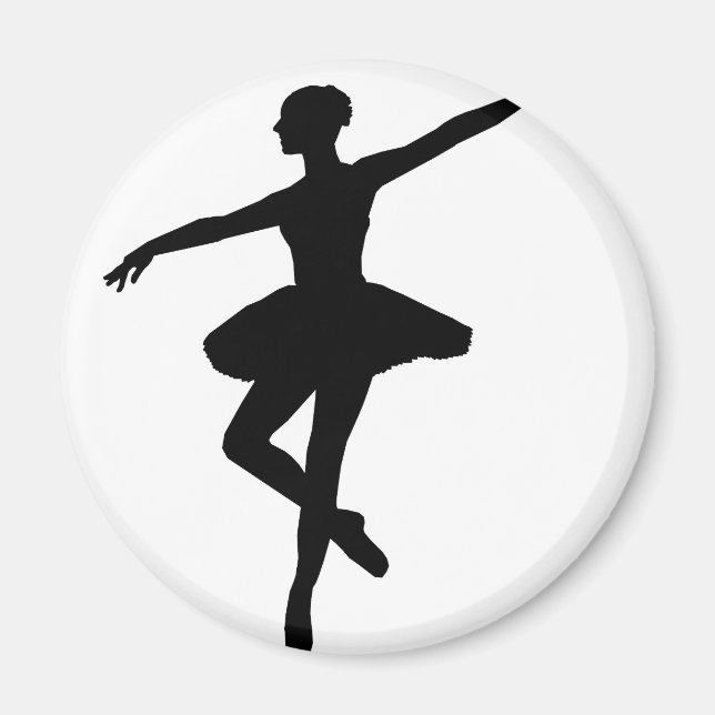 Simple Ballet Black White Ballerina Magnet (Framsidan)
