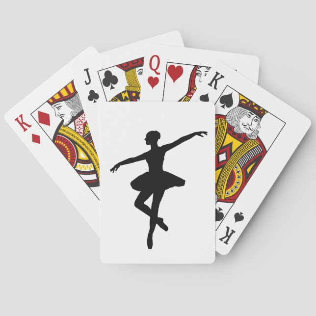 Simple Ballet Black White Ballerina Spel Kort (Baksidan)