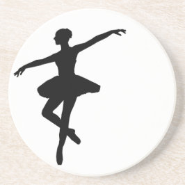 Simple Ballet Black White Ballerina Underlägg Sandsten