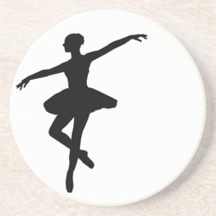 Simple Ballet Black White Ballerina Underlägg Sandsten