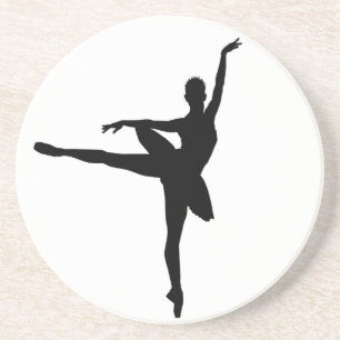Simple Ballet Black White Ballerina Underlägg Sandsten
