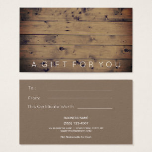 Simple Barn Wood   Intyg om betalkort Visitkort