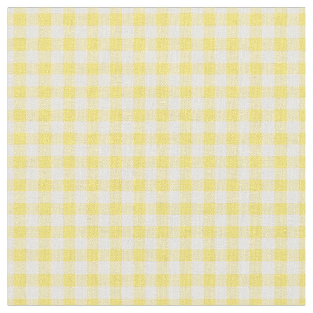 Simple Basic Sunny Gult Gingham Tyg (Närbild)