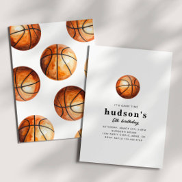 Simple Basketball Birthday Invitation Inbjudningar