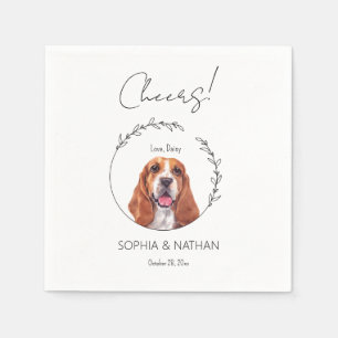 Simple Basset Hound Bröllop Cocktail Napkins Pappersservett