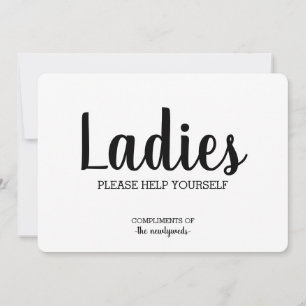 Simple Bathroom Basket Sign-Dam Inbjudningar