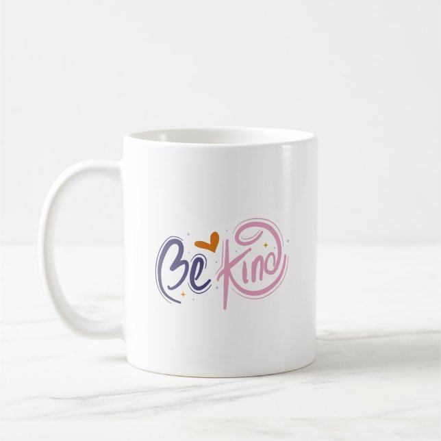 Simple Be Kind Inspirational Pastel Quote Self Kaffemugg (Vänster)