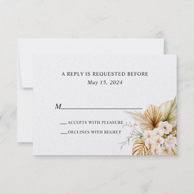 Simple Beach Beach Wedding OSA Kort (Framsida)