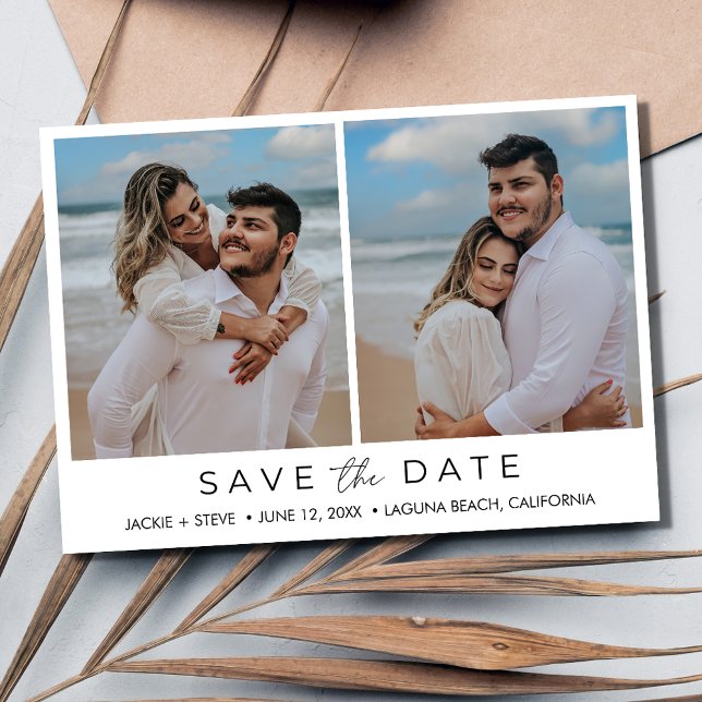 Simple Beach Photo California Bröllop Spara Datumet (Simple Beach Photo California Wedding Save The Date)