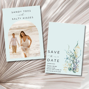 Simple Beach Wedding Photo Save the Date Spara Datumet